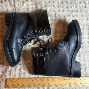 Italian Black Leather Ankle Boots